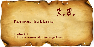 Kormos Bettina névjegykártya