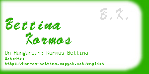 bettina kormos business card